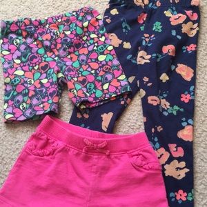 Shorts, Capri leggings, and leggings